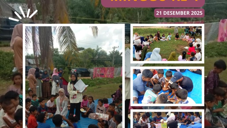 Di Tengah Banjir dan Keterbatasan, Anak-Anak Desa Gunci Tetap Belajar Bersama Rangkang Pustaka