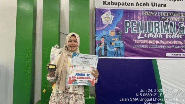 Rangkang Pustaka Raih Juara II dalam Perlombaan Vidio Konten Literasi Se-Aceh Utara